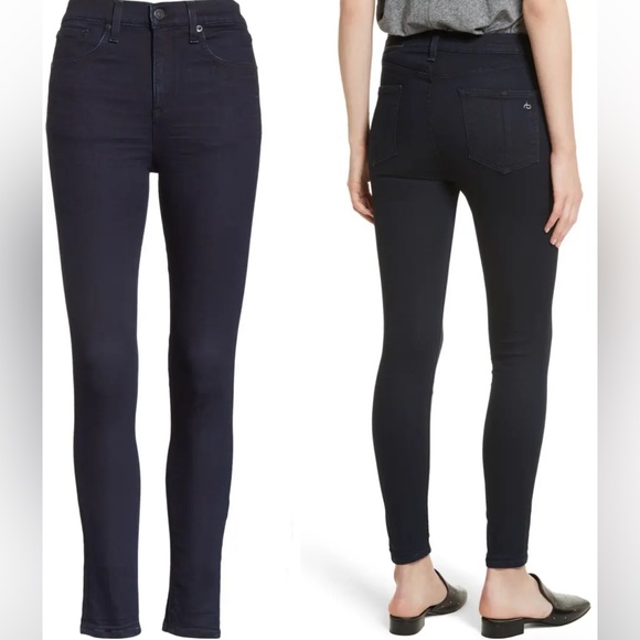 RAG & BONE/JEAN Size 27 High Waist Ankle Skinny Jeans Twilight Dark Even Wash - Picture 2 of 8